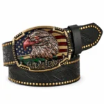 Ceinture cowboy tête aigle USA