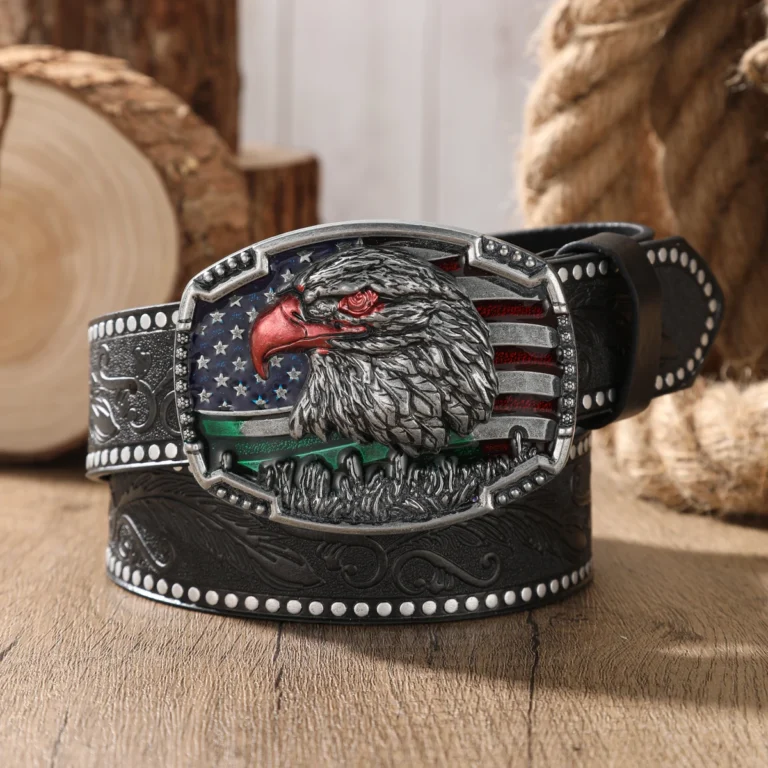 Ceinture cowboy tête aigle USA