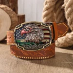 Ceinture cowboy tête aigle USA