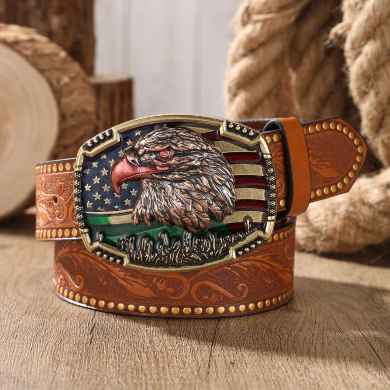 Ceinture cowboy tête aigle USA
