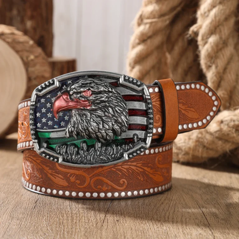 Ceinture cowboy tête aigle USA