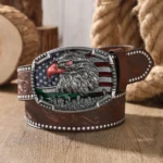 Ceinture cowboy tête aigle USA