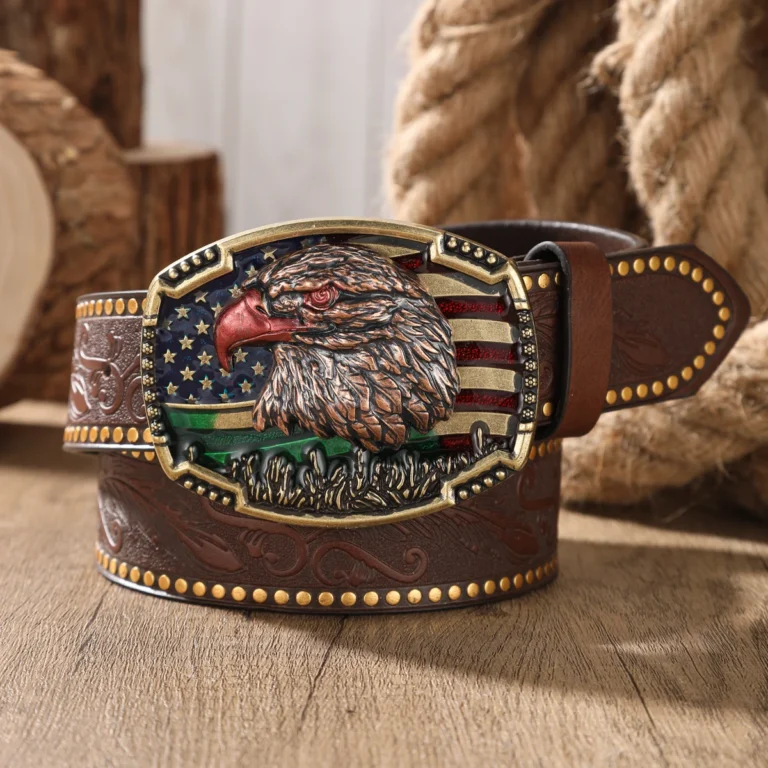 Ceinture cowboy tête aigle USA