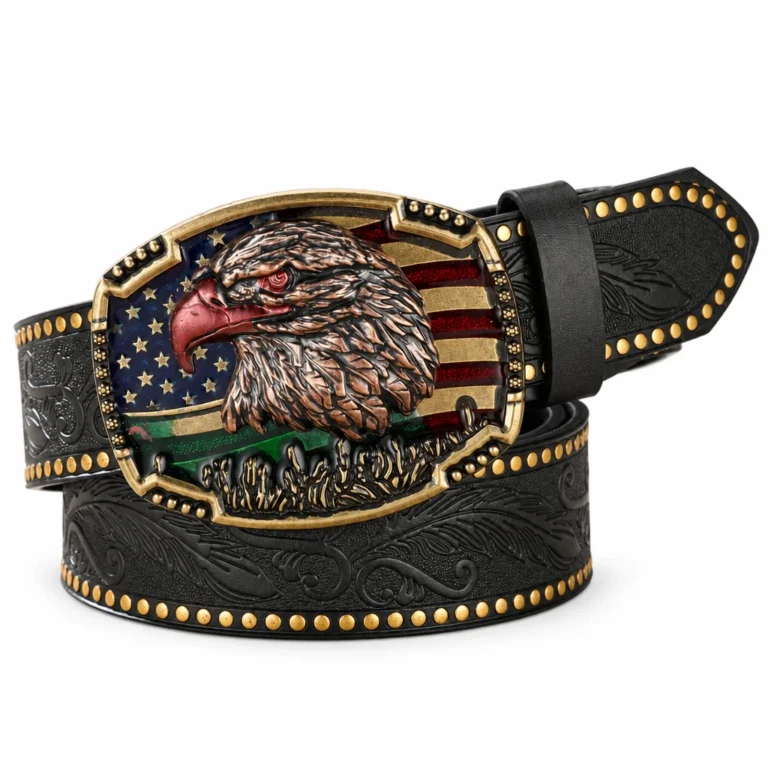 Ceinture cowboy tête aigle USA