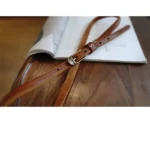 Ceinture fine cuir et boucle en laiton massif