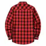 Chemise homme rouge noire à carreaux manches longues