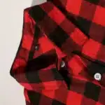 Chemise homme rouge noire à carreaux manches longues
