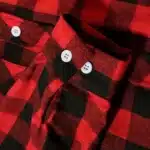 Chemise homme rouge noire à carreaux manches longues