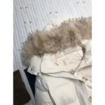 Doudoune femme capuche fourrure vintage matelassée