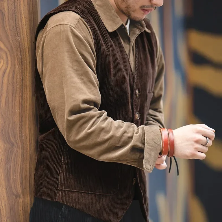 GIlet cowboy velour cotelé