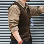 GIlet cowboy velour cotelé