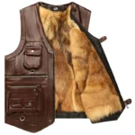 Gilet cuir homme sans manche