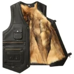 Gilet cuir homme sans manche