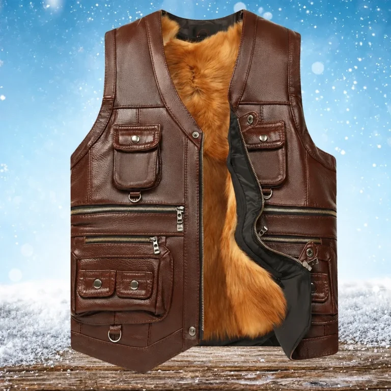 Gilet cuir homme sans manche