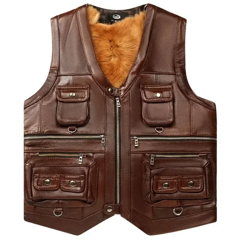 Gilet cuir homme sans manche
