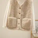 Gilet femme cowboy sans manches effet mouton