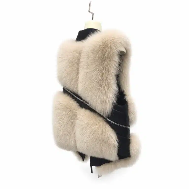 Gilet femme sans manches fourrure vegan zippés