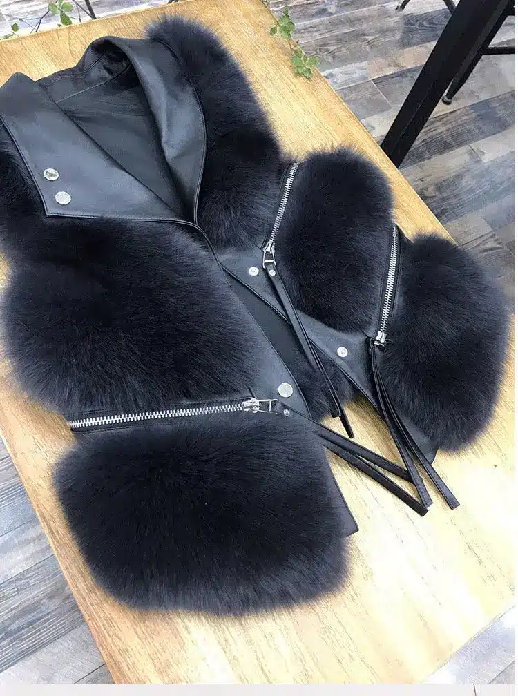 Gilet femme sans manches fourrure vegan zippés