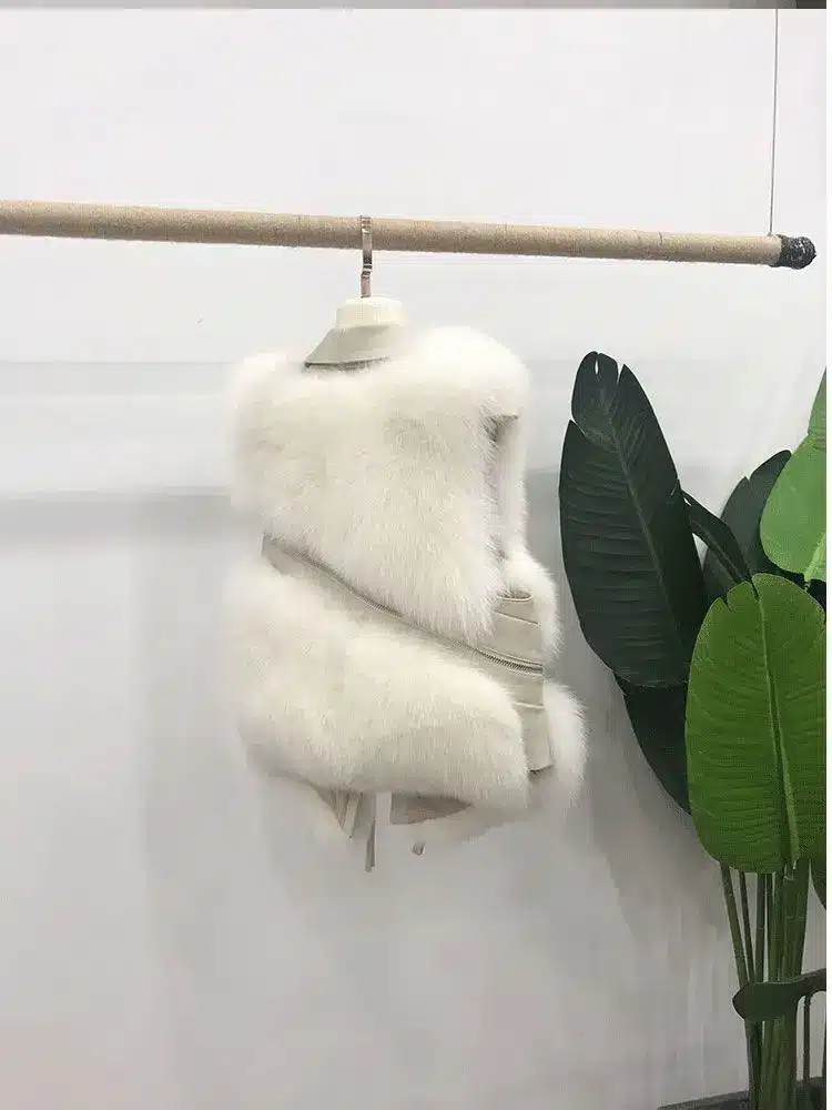 Gilet femme sans manches fourrure vegan zippés