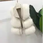 Gilet femme sans manches fourrure vegan zippés
