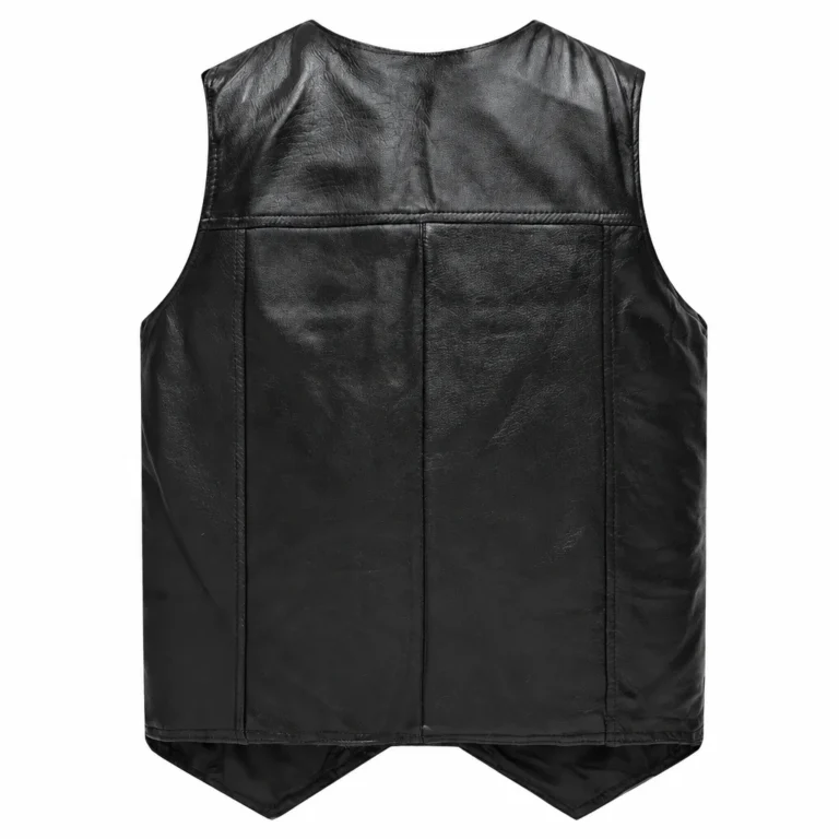 Gilet sans manche en cuir pour homme