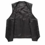 Gilet sans manche en cuir pour homme