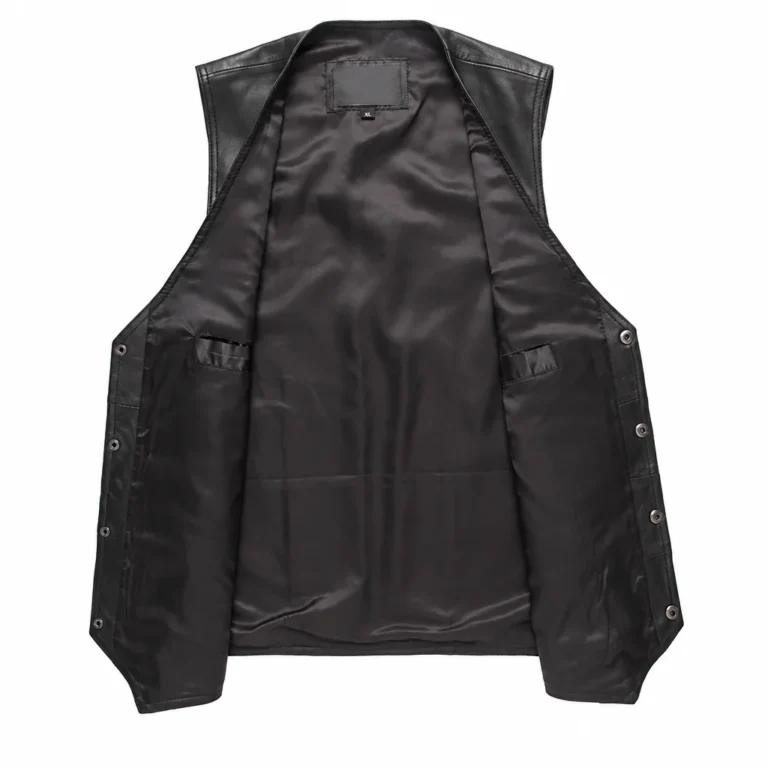 Gilet sans manche en cuir pour homme