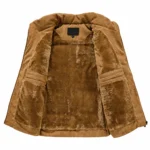 Gilet sans manches camel côtelé chaud