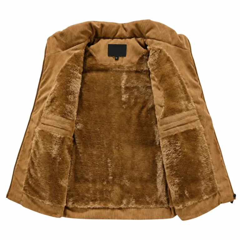 Gilet sans manches camel côtelé chaud