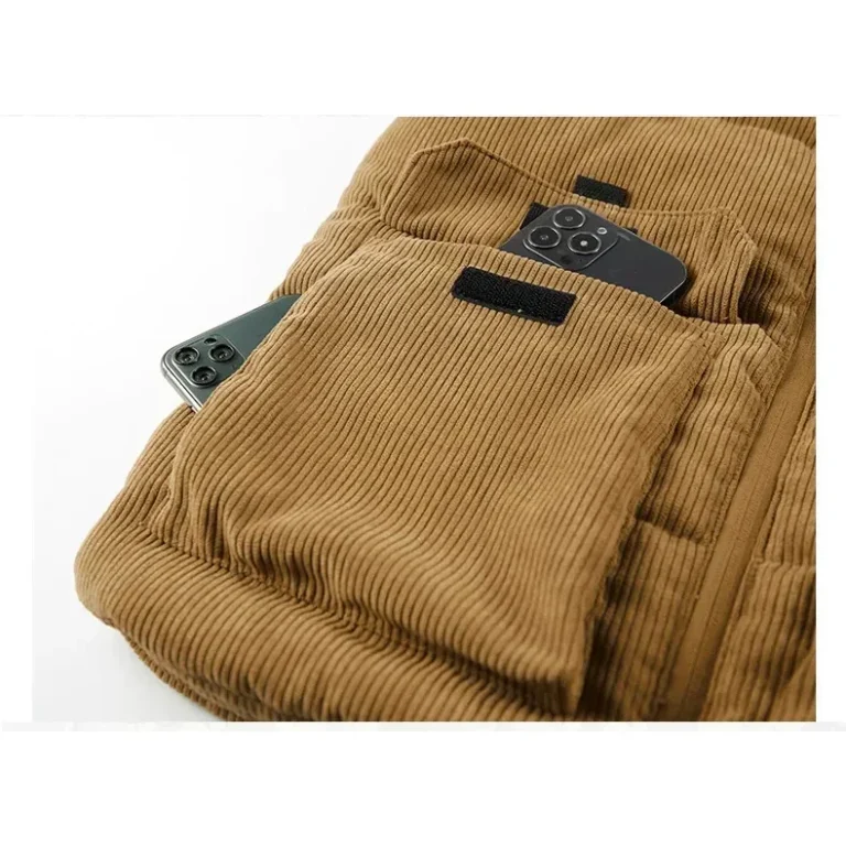Gilet sans manches camel côtelé chaud
