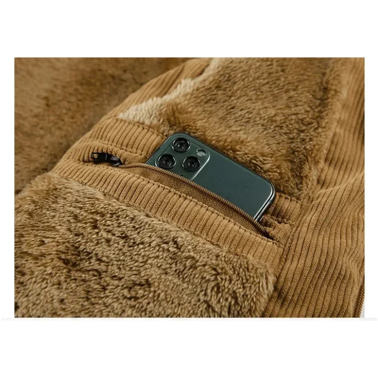 Gilet sans manches camel côtelé chaud