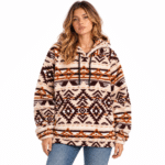 hoodie sherpa géométrique