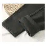 Pantalon femme marron à chevrons taille haute style western - Noir