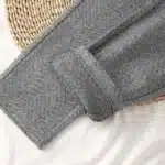 Pantalon femme marron à chevrons taille haute style western - Gris