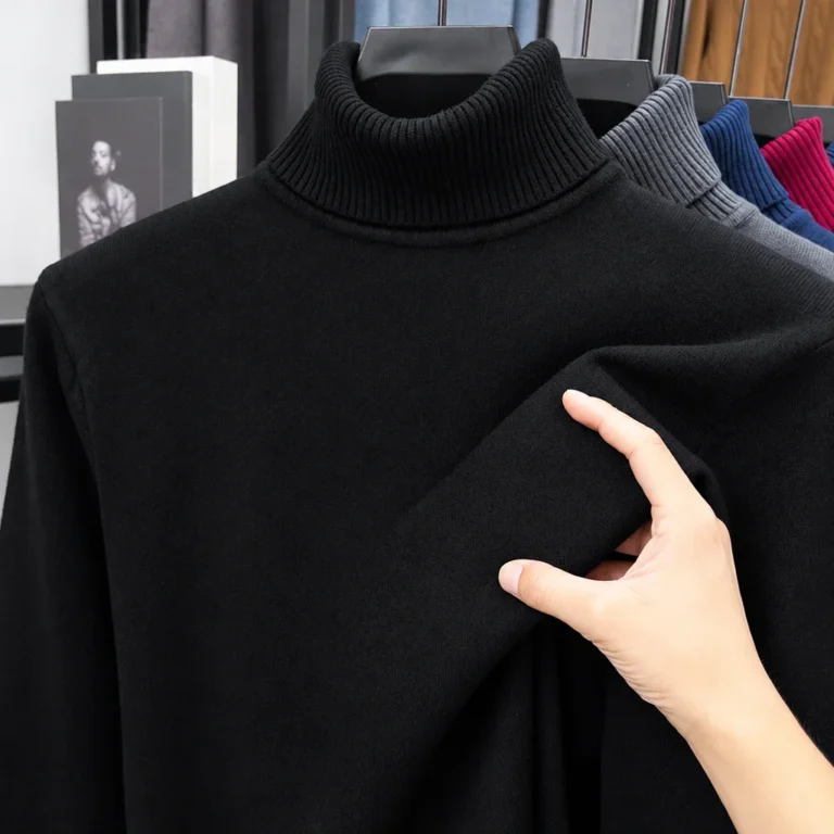 Pull col roulé homme