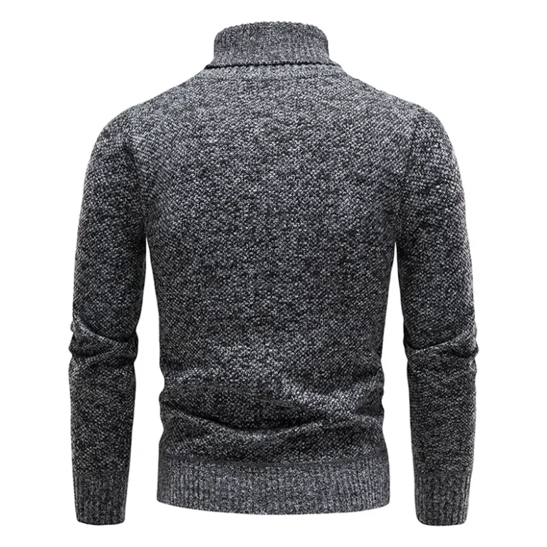 Pull col roulé homme gris