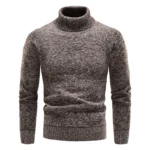 Pull col roulé homme gris - 8815 — Marron