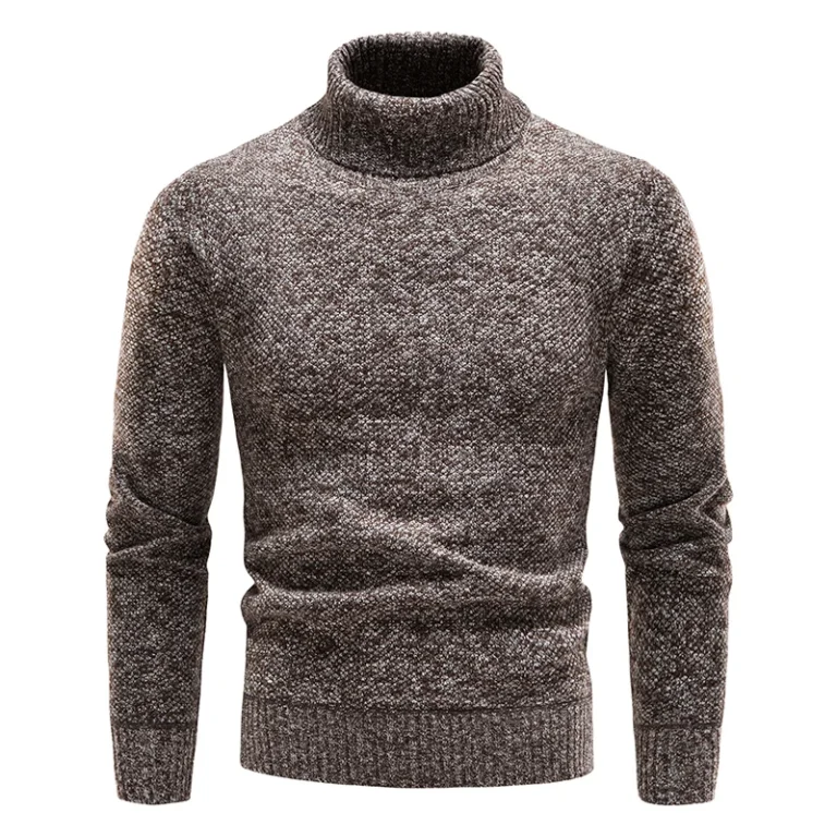 Pull col roulé homme gris - 8815 — Marron