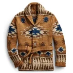 Pull femme noel western vintage losanges marron