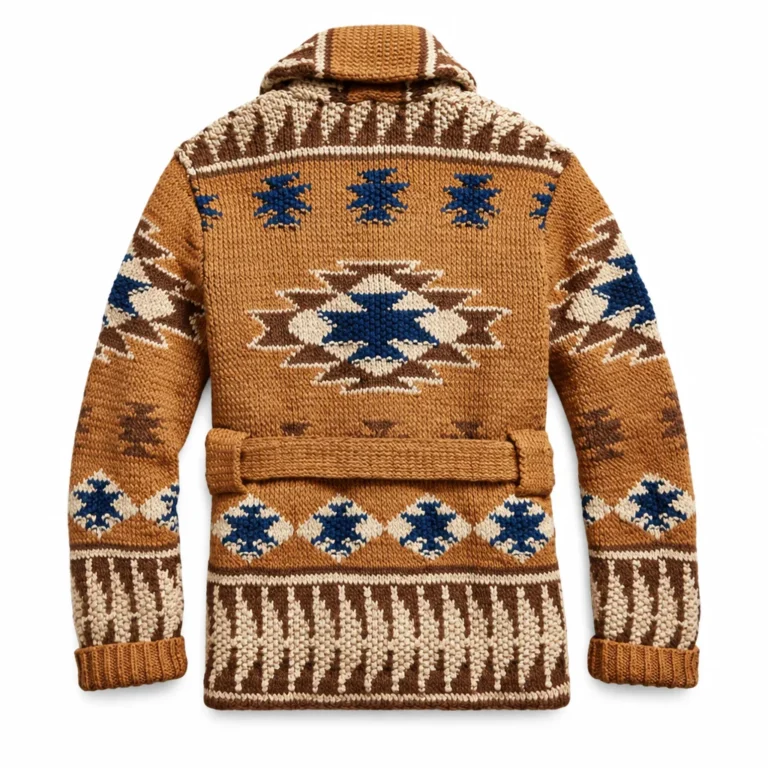 Pull femme noel western vintage losanges marron