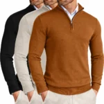 Pull homme à col montant zippé