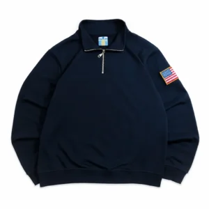 Pull USA - Bleu marine — col zippé