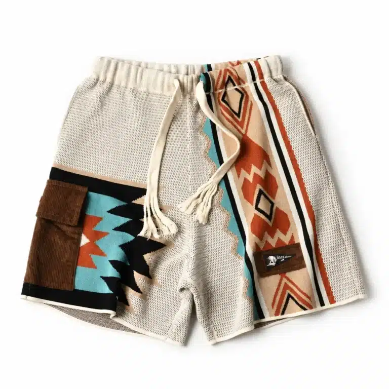 Short cowboy beige motifs amérindiens