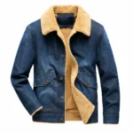 Veste jean homme hiver doublée col sherpa