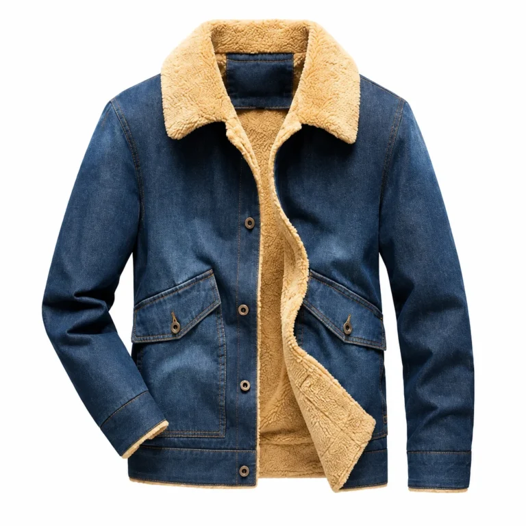 Veste jean homme hiver doublée col sherpa